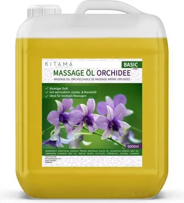 Produktbild von Kitama Aroma Massageöl Orchidee 5-Liter 5L I Pflegendes Körperöl für Massagen I Aroma-Öl für Massage, Thai-Massage & Spa