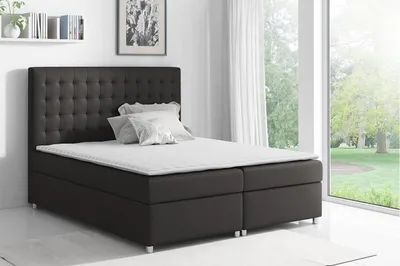 Obrázok produktu pre Hotelová manželská posteľ 140x200 SARITA - tmavá šedá + topper ZDARMA