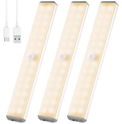 Produktbild von Kabellose Unterbauleuchte mit 28 LEDs und Bewegungssensor – Warmweiß 3000K, aufladbar über USB-C