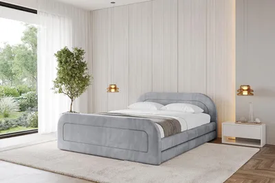 Produktbild von ALTDECOR Polsterbett mit Bettkasten - LERIS-Z-v1 140x200 Hellgrau- Bett mit Kopfteil und Fußteil, Boxbett ohne Matratze, Doppelbett mit Stauraum