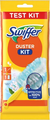 Produktbild von Swiffer Staubmagnet Starter-Set (1 Griff + 1 Tuch) Fängt Und Schließt 3-mal Mehr Staub Und Haare Ein Als Herkömmliche Staubwedel