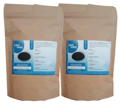 Produktbild von 2L / 1kg Aktivkohle Granulat Filterkohle aus Kokosnussschalen, 8x30 mesh