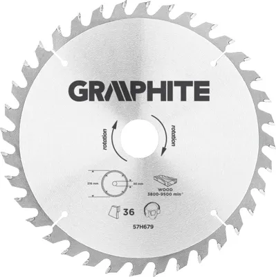 Image de GRAPHITE Lame de scie, widia, 216 x 30 mm, 36 dents