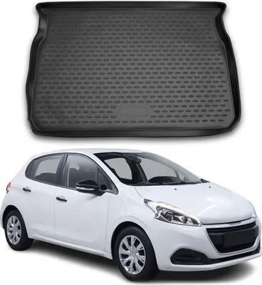 Image de Tapis de coffre Bac de coffre pour Peugeot 208 2012-2019 bicorps Caoutchouc TPE
