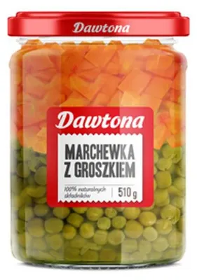 Zdjęcie produktu dla Marchewka z groszkiem 510g Dawtona