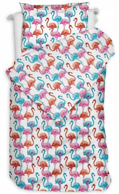 Produktbild von EL-TEX Bettwäsche-Set 100% Baumwolle Neon Flamingos
