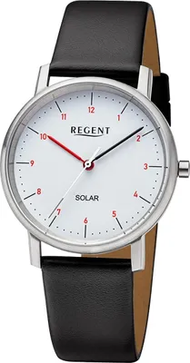 Produktbild von Regent Damen Uhr Lederarmband Leder Solaruhr Analog schwarz URF1552