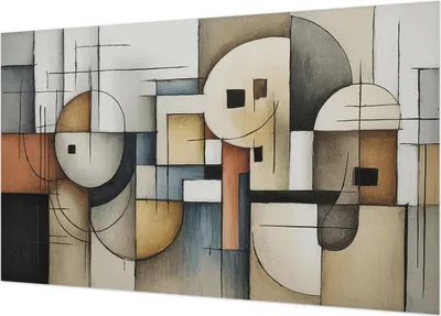 Produktbild von Selbstklebende Fototapete - Wandbilder für Wohnzimmer - 416x254 - Dekorative Wandfolie - Modernes Design für Wanddekoration - Tapeten für Innenräume - Geometrische Harmonie