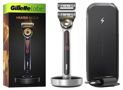 Produktbild von Gillette Labs Heated Nassrasierer Herren, Rasierer + 2 Rasierklingen, Geschenk f