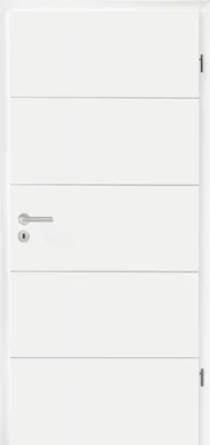 Produktbild von Hörmann DesignLine Holz-Türblatt - Stripe 15 mit 4 Linien - RAL 9016 Verkehrsweiß  - 860 x 2110 - DIN rechts - mit Schlüssellochbohrung