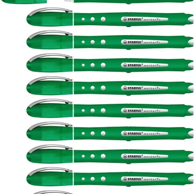 Produktbild von STABILO Tintenroller -  worker+ colorful - medium - 10er Pack - grün