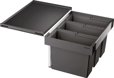 Produktbild von BLANCO FLEXON II 60/3 Mülltrennsystem Frontauszug / Kunststoff / Anthrazit / 3x15 Liter
