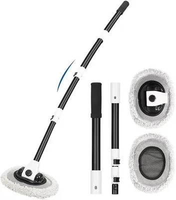 Obrázek produktu pro Teleskopický kartáč na mytí aut, 160 cm, otočný o 90°, 2 trysky, pro karavany a SUV