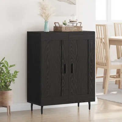 Image de vidaXL Sideboard noir imitation chêne 69,5 x 34 x 90 cm