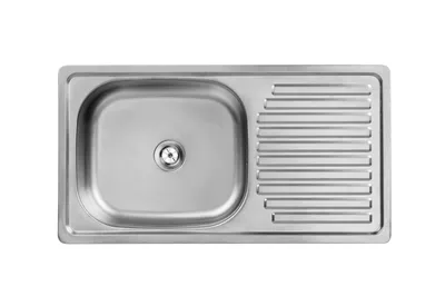 Produktbild von VBChome Edelstahlspüle 75 x 40 x 14 cm Edelstahl Glatt Küchenspüle ohne Hahnloch Spüle Reversibel Pflegeleichte Abtropffläche Ablaufgarnitur Siphon