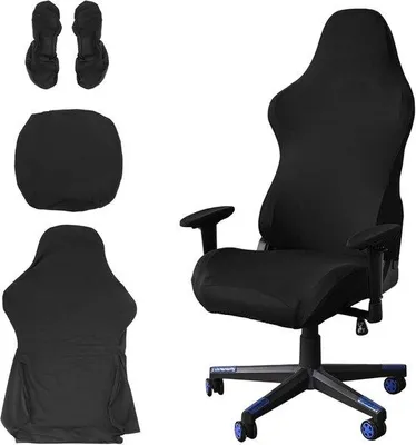 Produktbild von Famanu Stuhlhülle Schwarz - Universelle Schutzhülle für Bürostuhl und Gamingstuhl