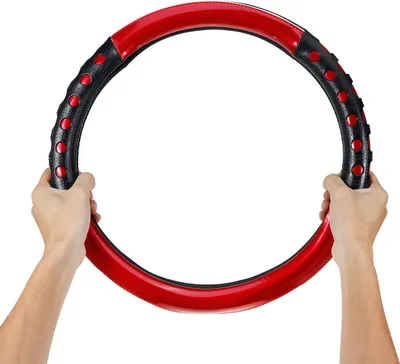 Produktbild von 38cm Kunstleder Anti-Rutsch-Resistenz Universal Lenkradabdeckungen Auto Zubehör Dekoration - Schwarz
