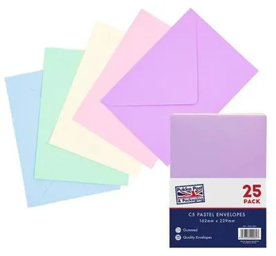 Obrázek produktu pro Obálky "Pastel", mix pastelových barev, C5, pogumovaný povrch, PUKKA PAD 9060-ENV