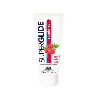 Zdjęcie produktu dla Hot - Superglide Lubrykant Jadalny Na Bazie Wody O Smaku Maliny 75 Ml
