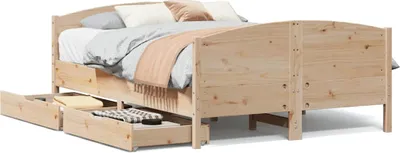 Produktbild von vidaXL Massivholzbett ohne Matratze 120x190 cm Kiefernholz