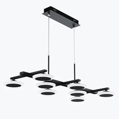 Produktbild von Mai & Mai Pendelleuchte 72cm LED Hängelampe Dimmbar mit Fernbedienung 3000K/4000K/6000K Verstellbares Kabel 32W matt Schwarz Hängeleuchte für Esszimmer Wohnzimmer Schlafzimmer