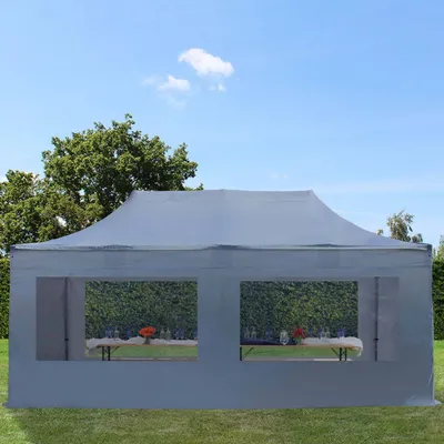 Obrázek produktu pro Nůžkový stan 3x6 m, ocel, vč. 4 bočnic tmavě šedá