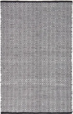 Produktbild von HOMESCAPES Webteppich Trance schwarz-weiß gemustert, 120x170 cm aus Recycling-Fasern