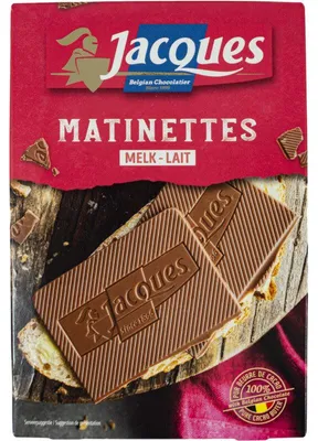 Image de Jacques Matinettes chocolat au lait 128 g – Chocolat au lait fin et crémeux
