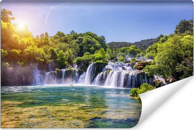 Produktbild von Muralo Vlies Fototapete WASSERFALL Bäume Natur Landschaft 3D Br. 368cm x Hö. 254cm