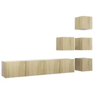 Produktbild von vidaXL 6-tlg. TV-Schrank-Set Sonoma-Eiche Holzwerkstoff