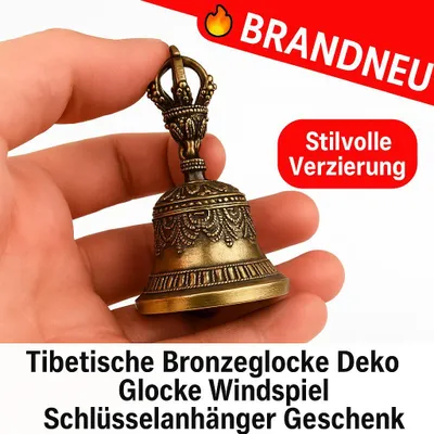 Produktbild von Tibetische Bronzeglocke Deko Glocke Windspiel Schlüsselanhänger Geschenk