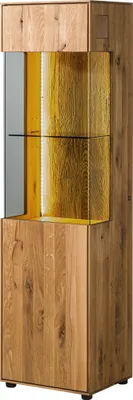 Image de MASSIVMOEBEL24 | Vitrine en bois de Chêne 45x38x168 naturel huilé WIEN #230