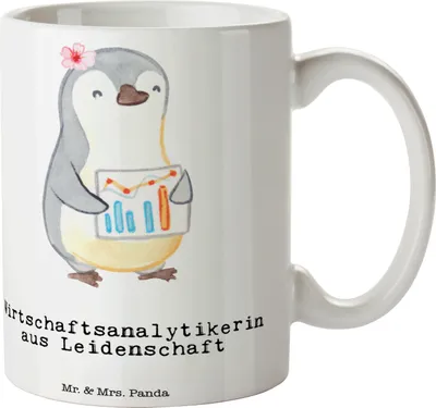 Produktbild von Mr. & Mrs. Panda Kaffeetasse Wirtschaftsanalytikerin Leidenschaft - Weiß - Geschenk, haferl, Keramiktasse, Trinkbecher, Keramikbecher, Tasse