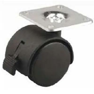 Produktbild von 30-mm-Möbelrolle mit schwarzem Bremsbelag