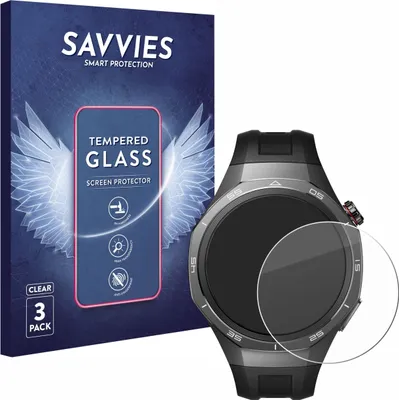 Produktbild von 3x Savvies Schutzglas für Huawei Watch GT 5 Pro (46 mm) Displayschutz 9H Glas klar transparent