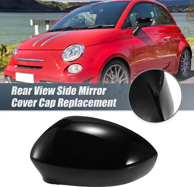 Image de Coque De Remplacement Pour Rétroviseur Extérieur Gauche De Voiture, Couleur Noire, Pour Fiat 500 2007-2023, Accessoire De Décoration Extérieure
