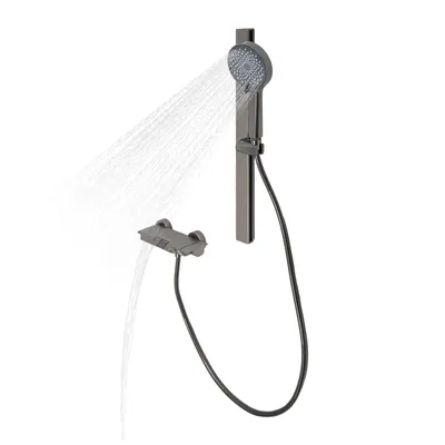 Produktbild von Wandmontiertes Duschset Badezimmer-Duschsystem Grau