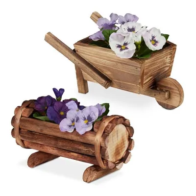 Produktbild von sada dřevěných květináčů relaxdays 2