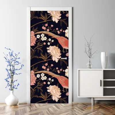 Produktbild von Dekorative Türtapete selbstklebend Klebefolie Türposter Weiße Pfingstrose 70 x 200 cm