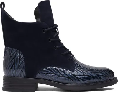 Produktbild von Elegante Damenschuhe aus Echtleder und Wildleder in Marineblau, 3 cm Absatzhöhe