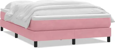 Obrázok produktu pre Posteľný rám boxsping s matracom ružový 140x220 cm zamat