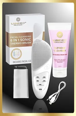 Obrázok produktu pre Szczoteczka do twarzy Sonic LUMINEO perłowa + żel do skóry problematycznej