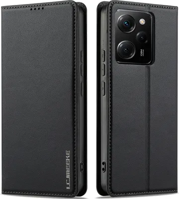 Produktbild von Handyhülle für Xiaomi Redmi Note 12 Pro 5G/Poco X5 Pro, Magnetische Flip Leder Hülle mit Kartenfach und Standfunktion Schwarz