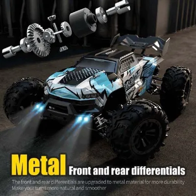 Obrázek produktu pro RC auto, 70 km/h, pohon 4x4, terénní vozidlo, modré barva, s LED osvětlením, měřítko 1:16