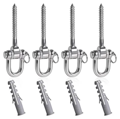 Immagine prodotto di Solidchoice - 4 Ganci a soffitto girevoli e robusti - Ideali per amache e altalene con portata fino a 300 kg