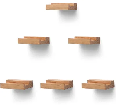 Produktbild von Set aus 6 Wandregalen aus massivem Eichenholz zur Aufbewahrung von Schallplatten