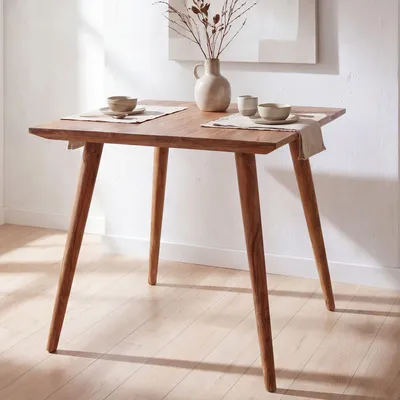 Produktbild von FineBuy Esstisch quadratisch 80cm Sheesham Massivholz – Rustikaler Holztisch im Landhausstil, Design Esszimmertisch massiv, Küchentisch Bistrotisch