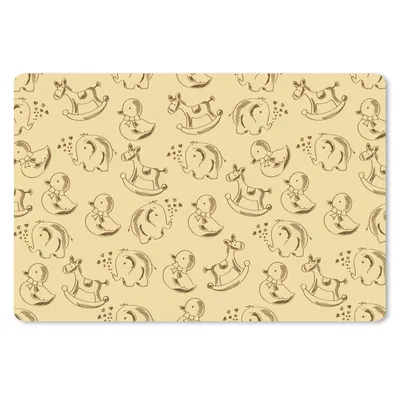 Produktbild von MuchoWow® Schreibtischunterlage Spielzeug - Tiere - Schaukelpferd - Muster 60x40 cm - XXL Mauspad - Großes Mauspad