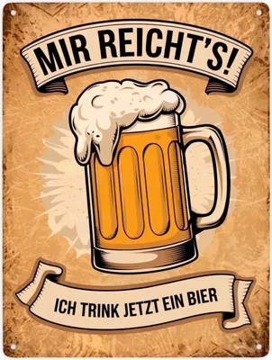 Produktbild von Bierkrug mit Schaumkrone Metallschild XXL in 28x38 cm - Ich trink jetzt ein Bier
