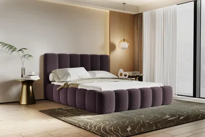 Produktbild von MR GROUP Boxspringbett mit Bettkasten ohne Matratze CAPRI 200x200 cm Polsterbett Stauraumbett Holzlattenrost Bett quelle 29– dunkelviolett/dunkelbraun